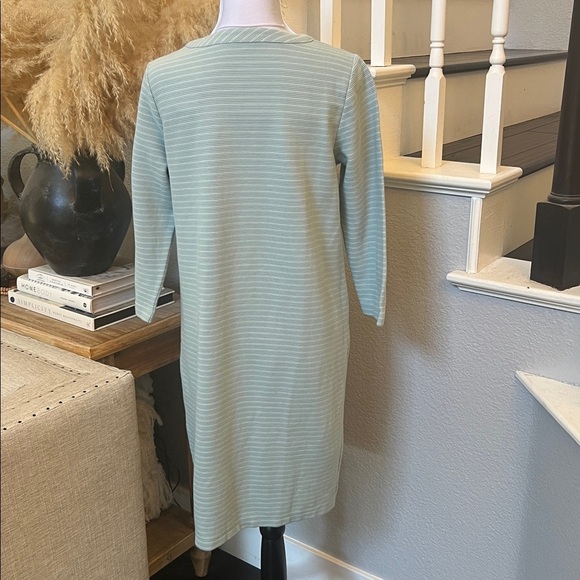 J.Jill Blue Striped Knit Oversized Tunic Dress w/ Pockets Size Small - Picture 5 of 8